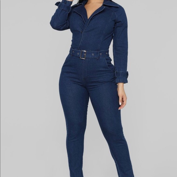 Fashion Nova Pants - Fashion Nova Denim Jumpsuit Sz S